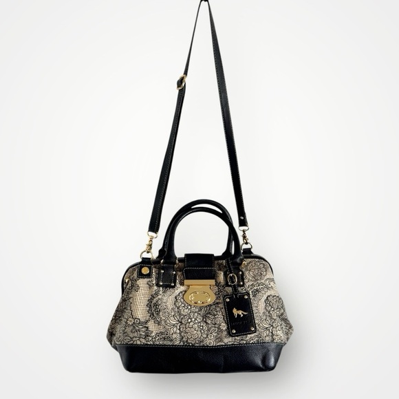 EMMA FOX NATURAL LEATHER PAISLEY PRINT FRAME SATCHEL CROSSBODY BAG - Picture 7 of 7